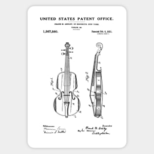 Vertical Violin Patent 1921 Black Sticker